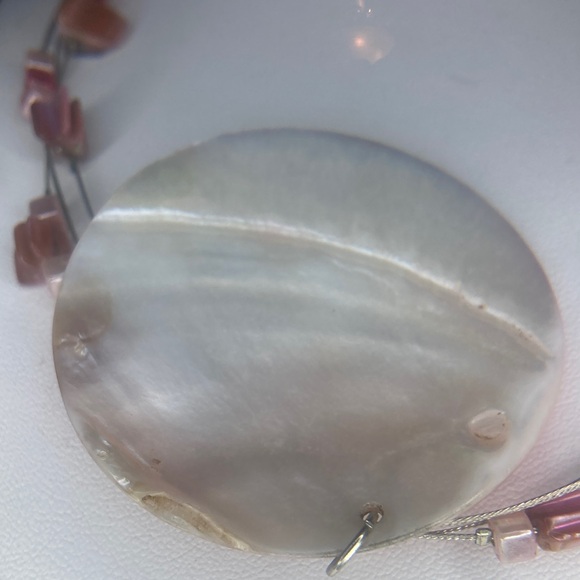 Pink Ombre Abalone Pendant Necklace - Picture 4 of 5